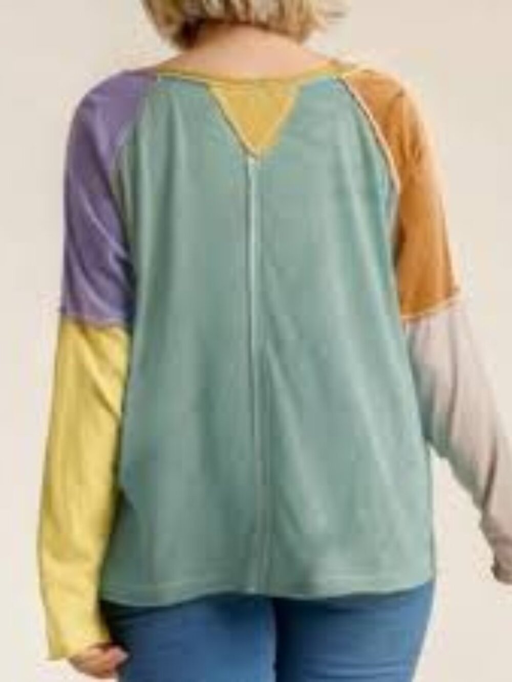 Free People We the Free Color Block Raglan Baseball T-Shirt M